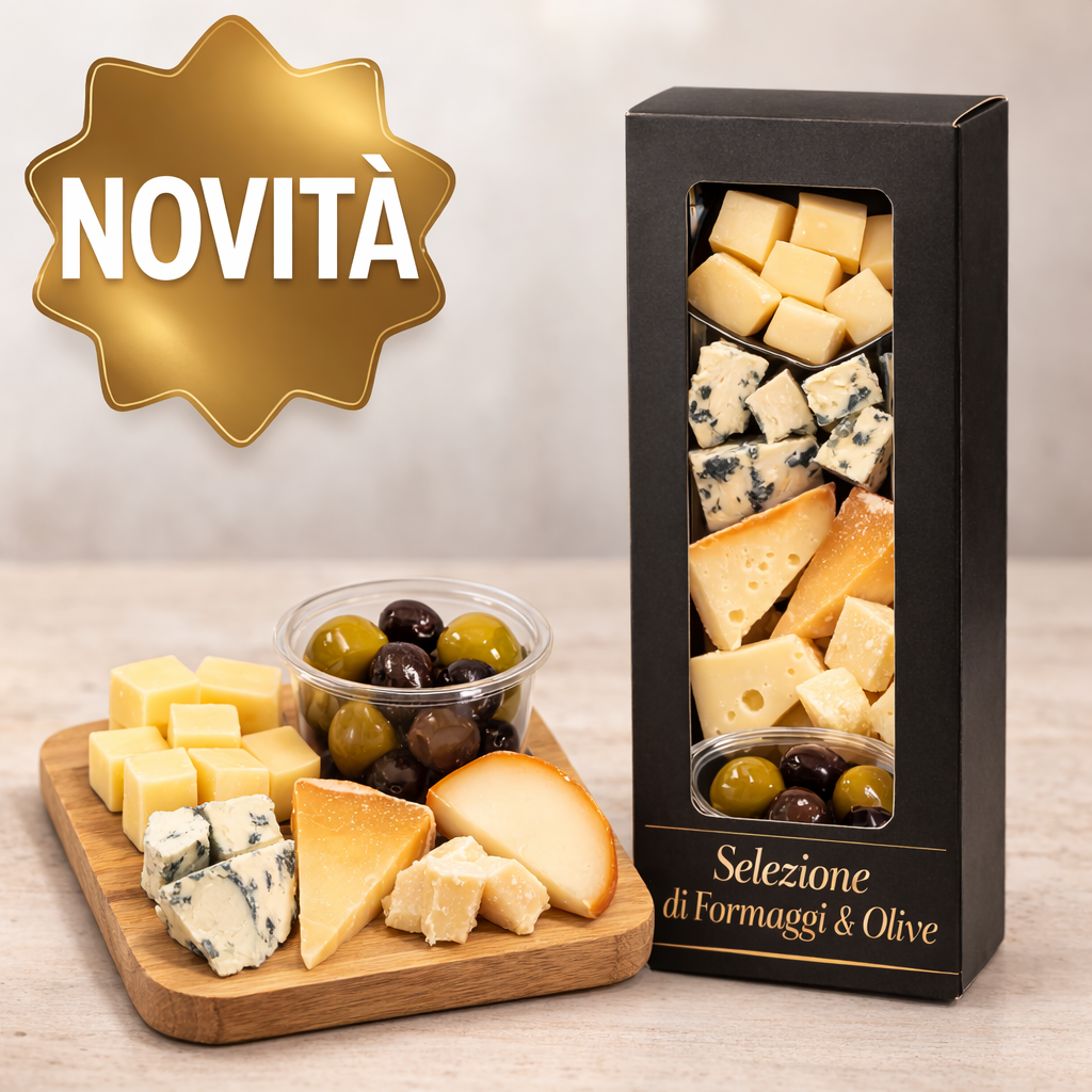 Selezione Aperitivo – Formaggi Premium & Olive Locali